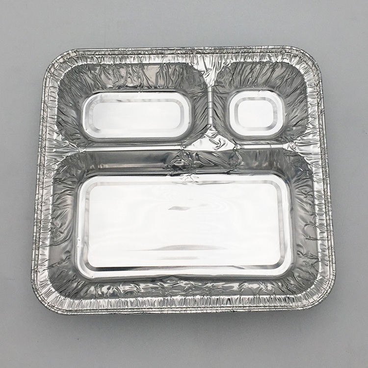 Placa grande de papel de aluminio de tres rejillas