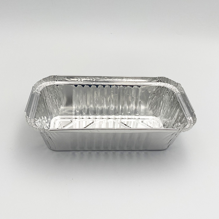 Fiambrera rectangular de papel de aluminio con tapa para hornear y asar